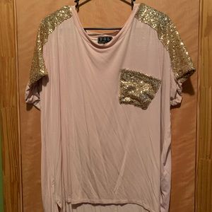 Sequin shoulder top
